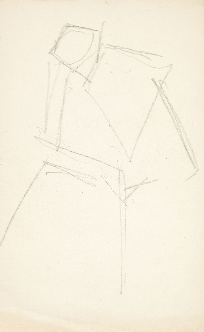 Edvard Weie - Siddende mandlig model, vendt mod venstre, hovedet støttet i højre hånd