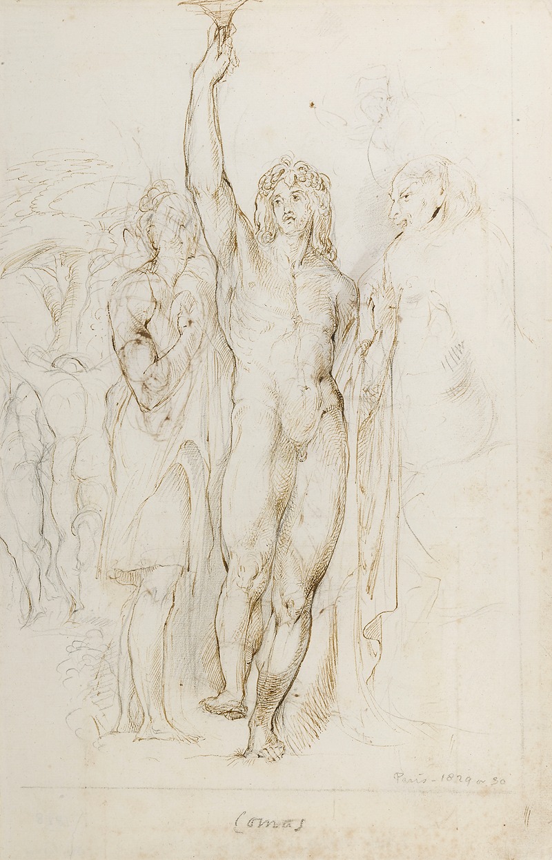 George Richmond - A study of Comus carrying his cup