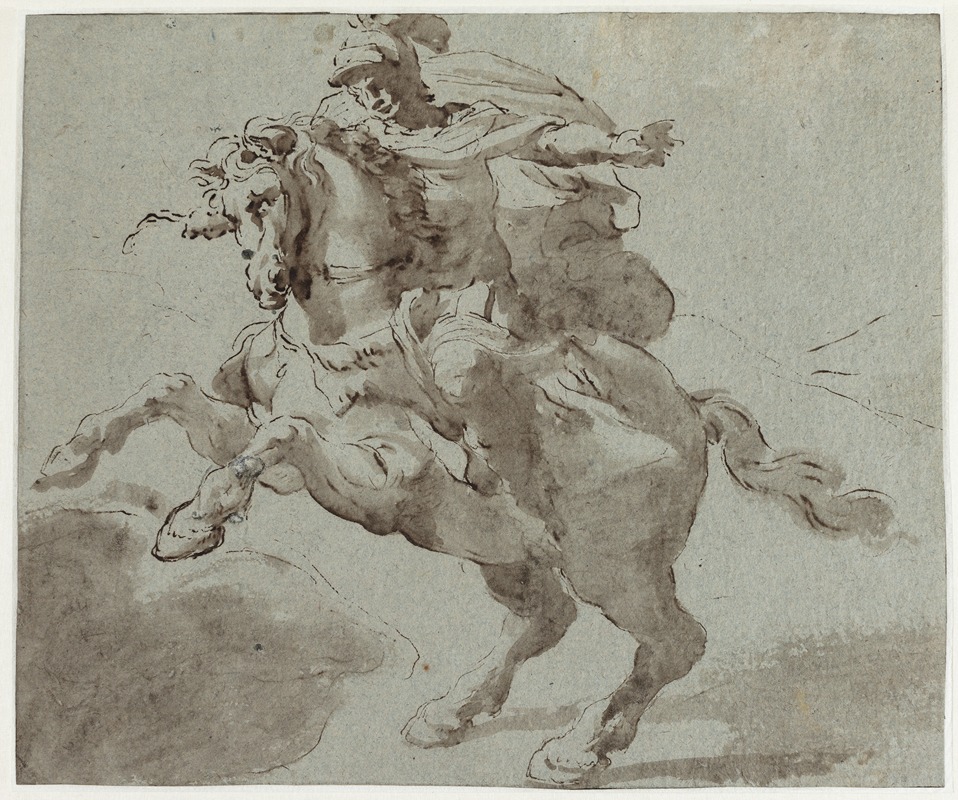 Giovanni Battista Trotti - Marcus Curtius kaster sig med sin hest i kløften
