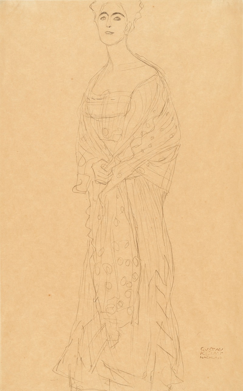 Gustav Klimt - Stehend von vorne mit kleiner Wendung nach links (Margaret Stonborough-Wittgenstein)