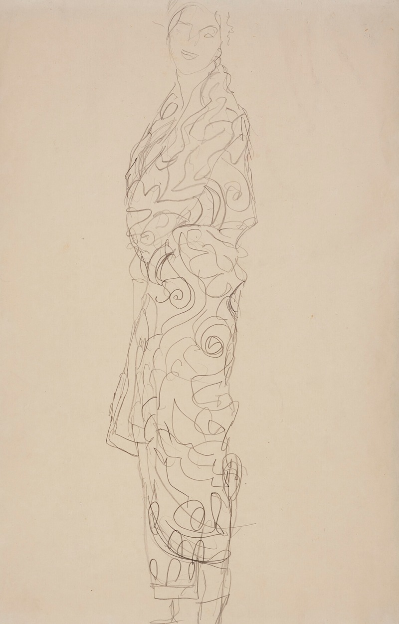 Gustav Klimt - Stehende, in Tücher gehüllt
