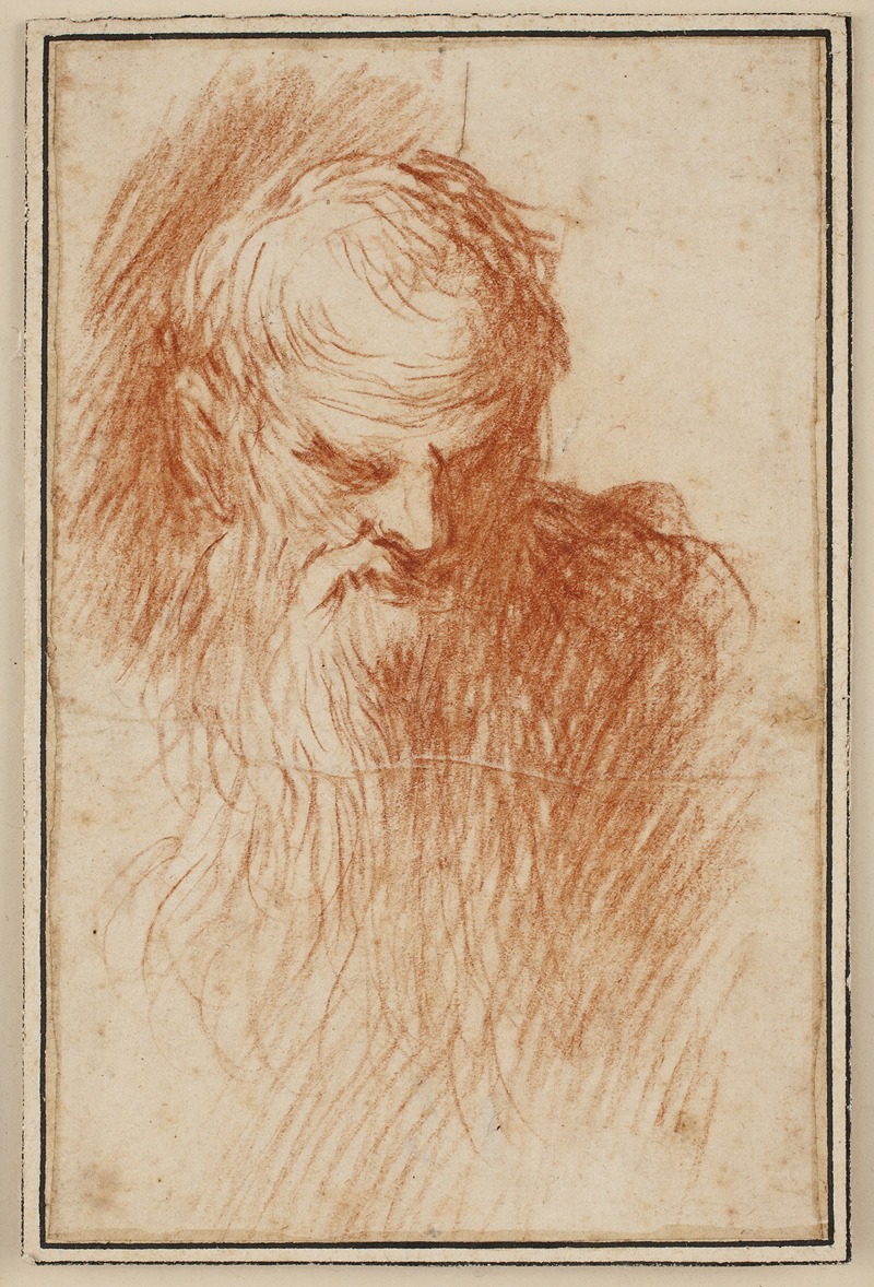 Jacopo Palma il Giovane - Hovedet af en skægget mand