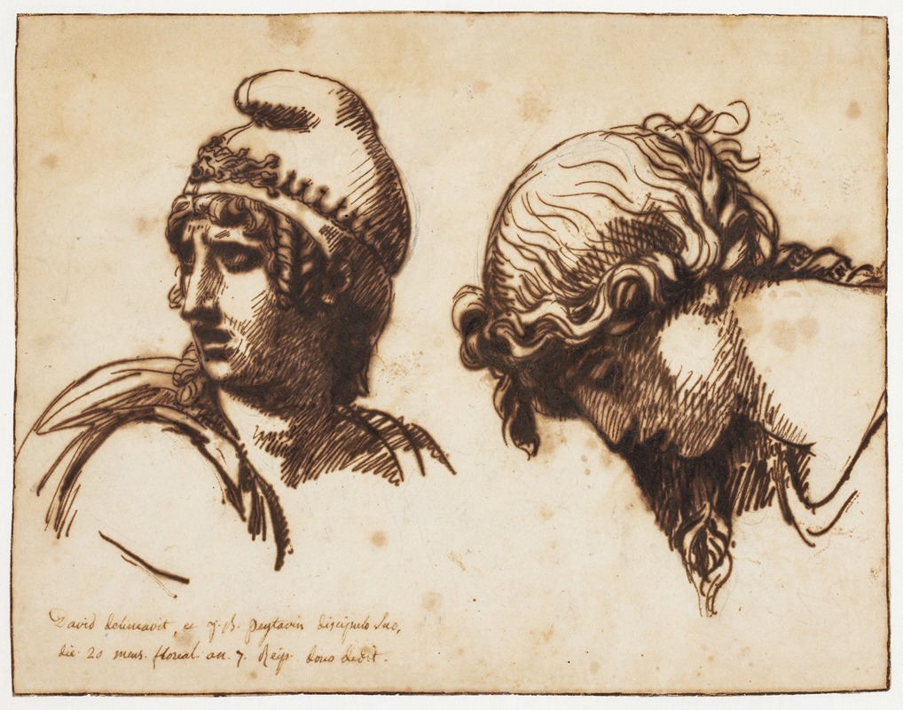 Jacques Louis David - Et kvinde- og et ynglingehoved