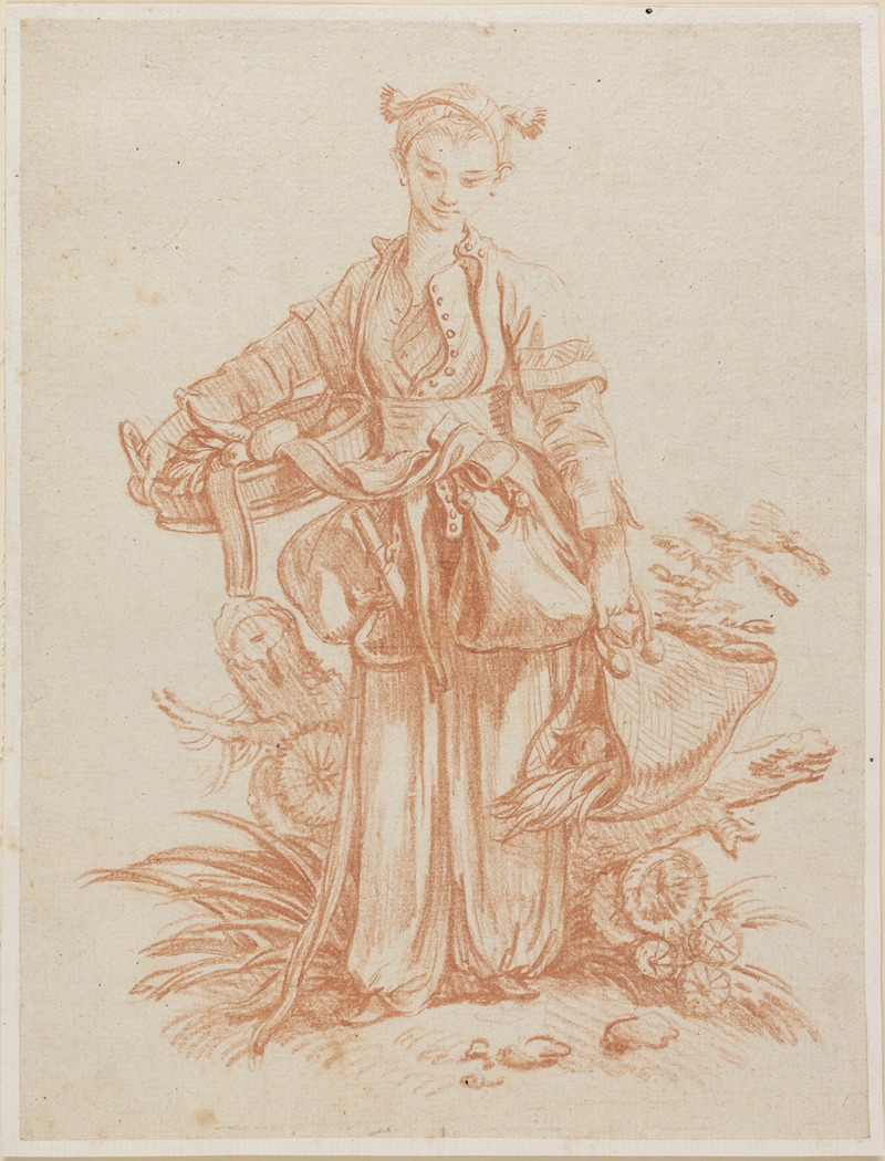 Jean-Etienne Liotard - En pige bærende kurv med grøntsager, kineseri