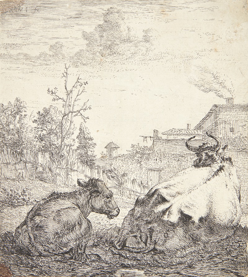 Karel Dujardin - En ko og en kalv