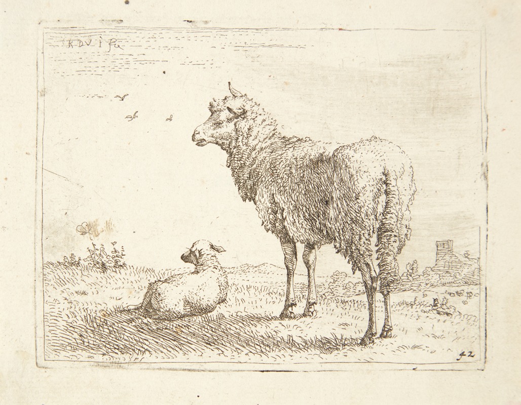 Karel Dujardin - Får med et lam