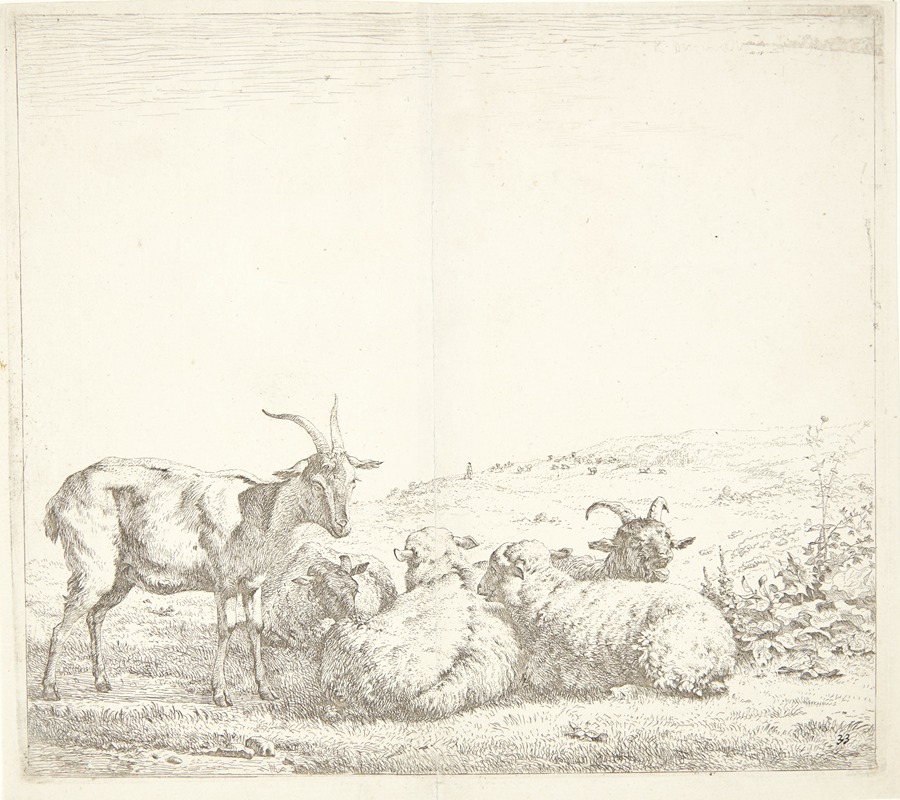 Karel Dujardin - Tre geder og to får