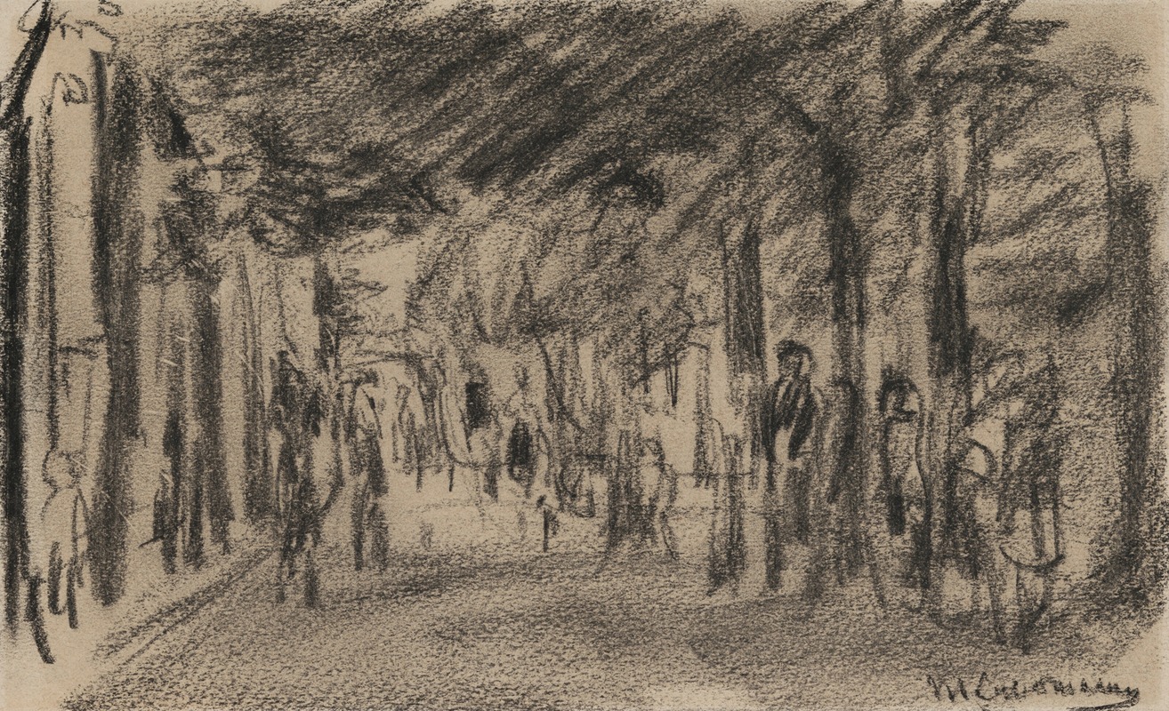 Max Liebermann - Dorfstraße mit Passanten