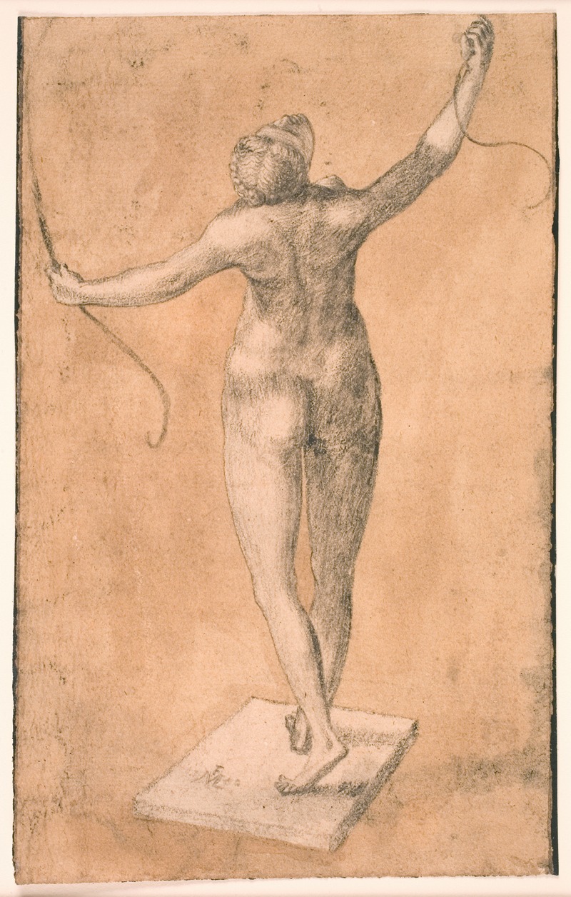 Melchior Lorck - Studie af en nøgen kvinde set bagfra