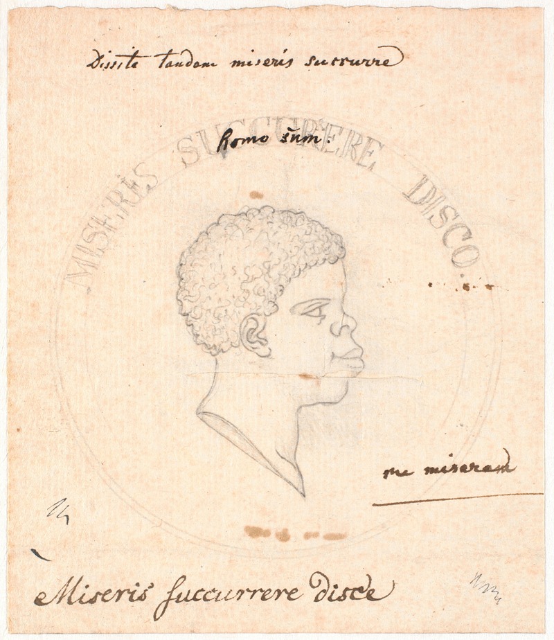 Nicolai Abildgaard - Hovedet af en sort afrikaner, indfældet i en cirkel
