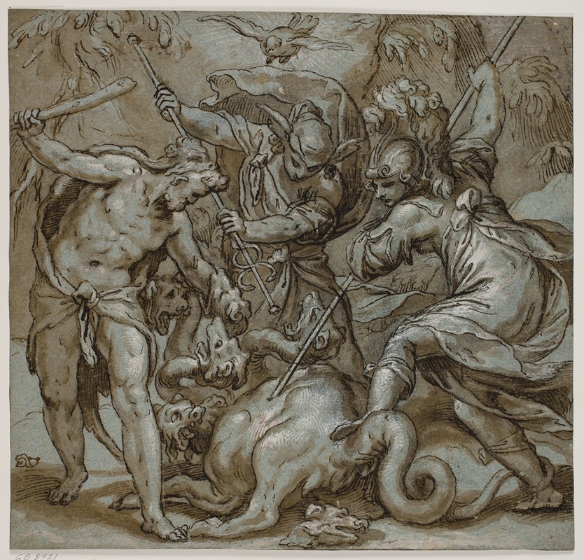 Paolo Farinati - Herkules, Merkur og Minerva besejrer Hydraen