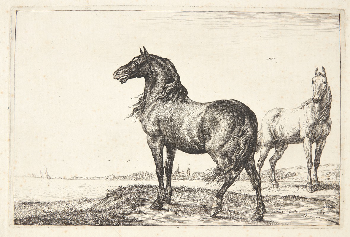 Paulus Potter - Vrinskende hest