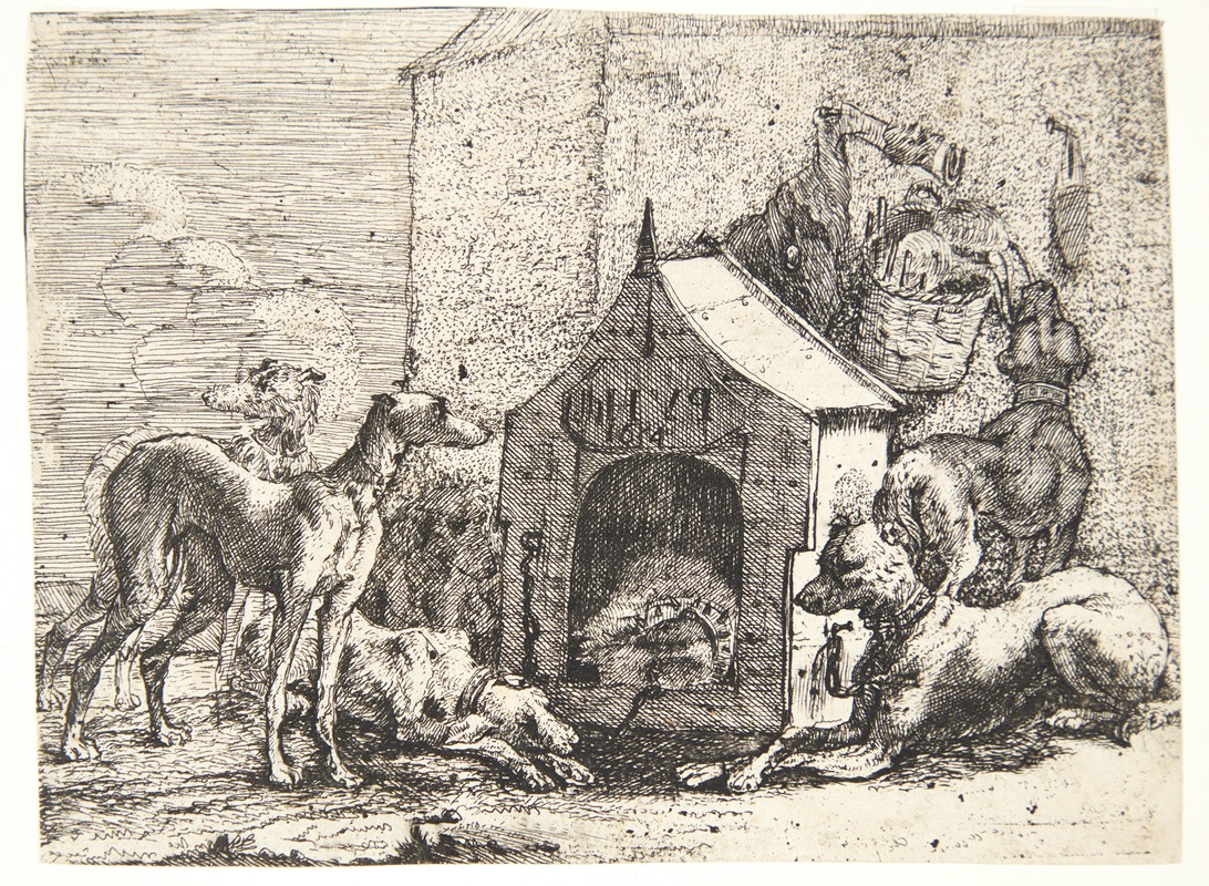 Paulus van Hillegaert II - Kennel med seks hunde