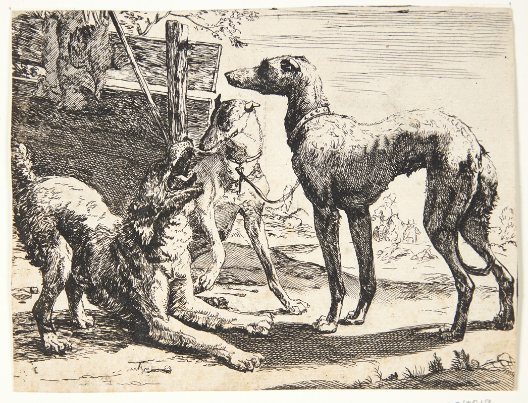 Paulus van Hillegaert II - Tre hunde