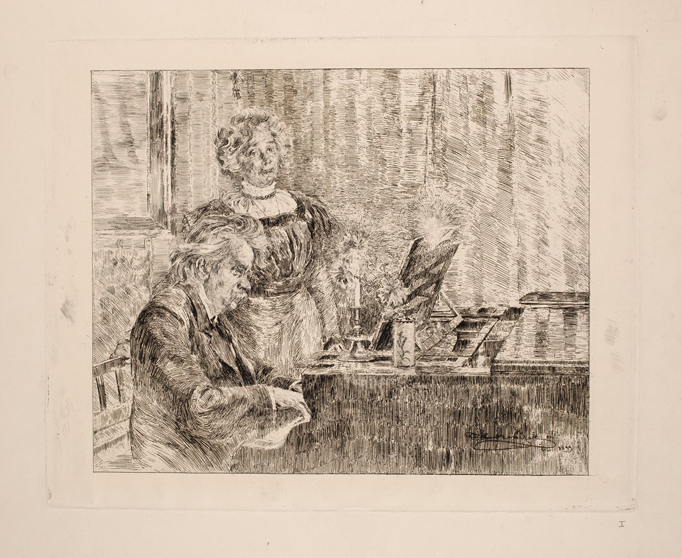 Peder Severin Krøyer - Edvard og Nina Grieg ved klaveret
