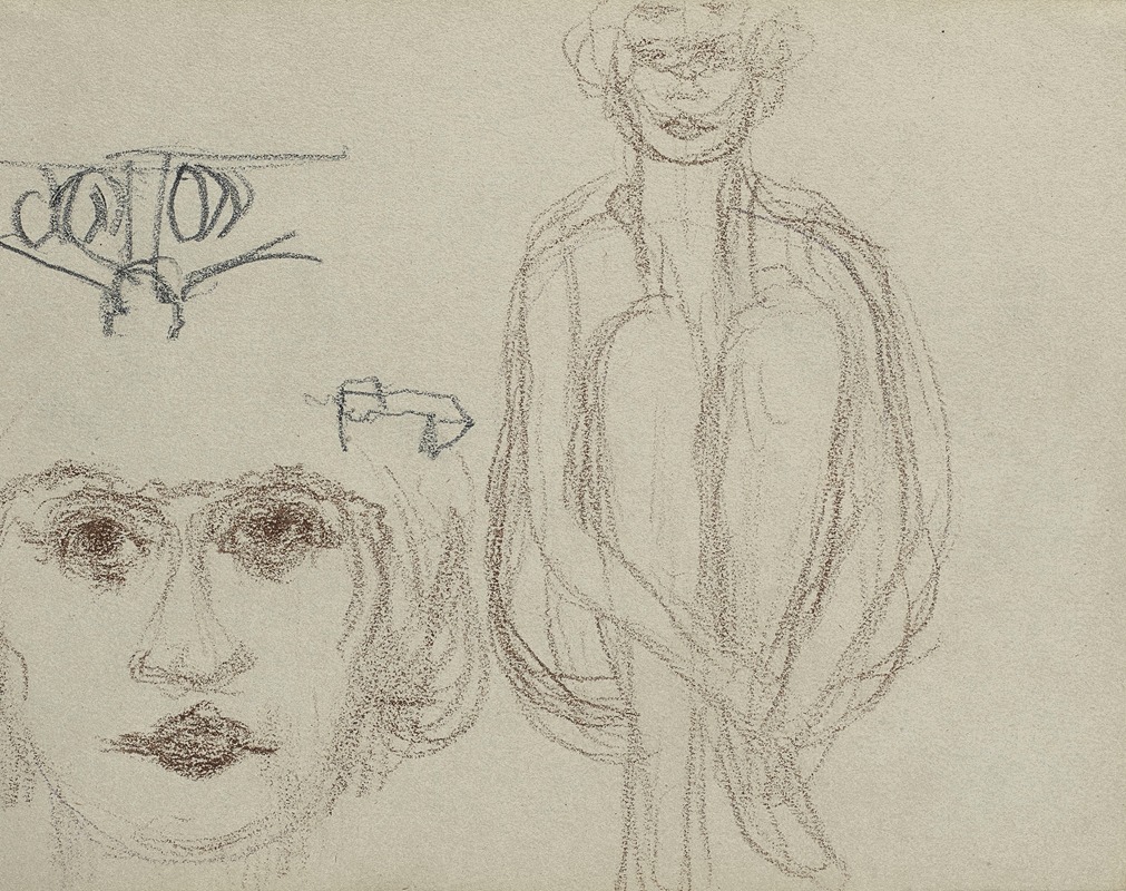 Pierre Bonnard - Études de nu assis et tête de femme