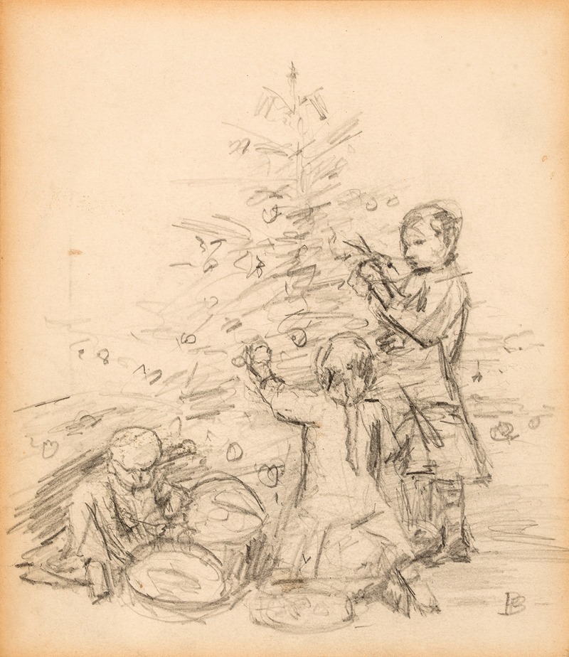 Pierre Bonnard - Christmas scene study for postcard