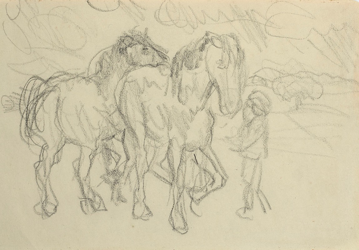 Pierre Bonnard - Deux chevaux et Lad