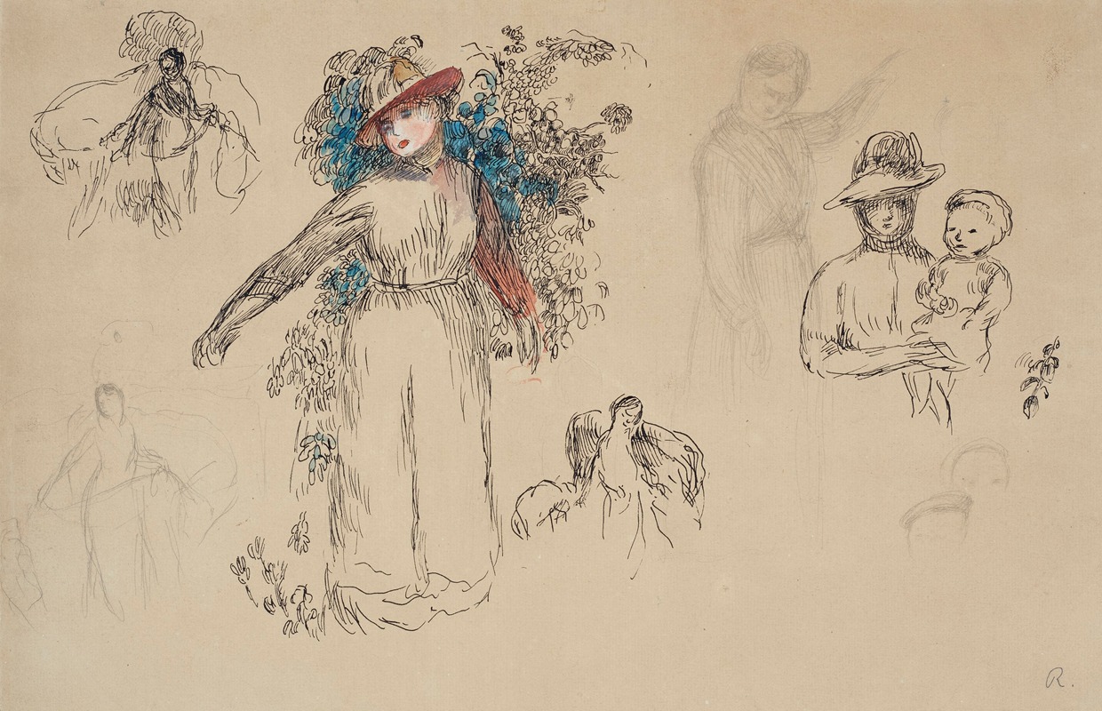 Pierre-Auguste Renoir - Etudes; Femme au jardin