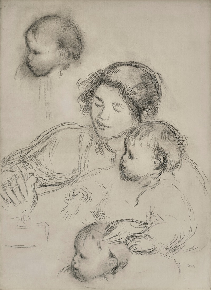 Pierre-Auguste Renoir - Gabrielle et Jean Renoir jouant—Étude