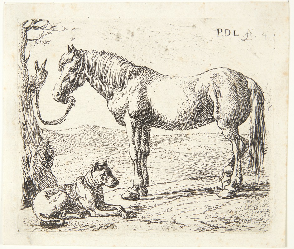 Pieter van Laer - En hest og en hund