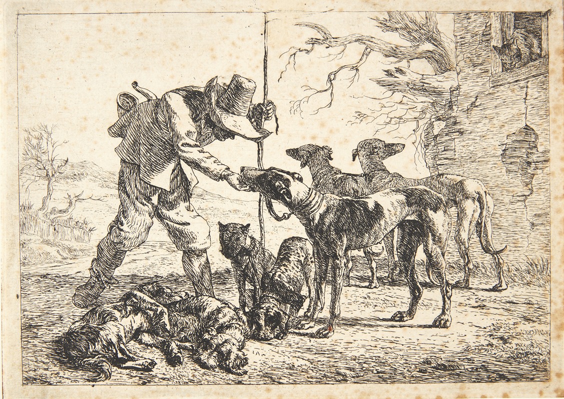 Pieter van Laer - Jæger med syv hunde