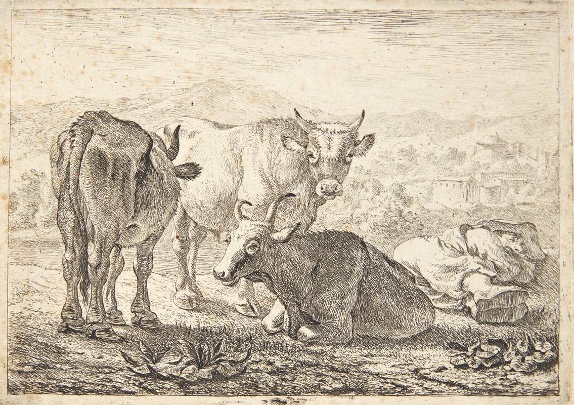 Pieter van Laer - Tre stude, th en sovende bonde