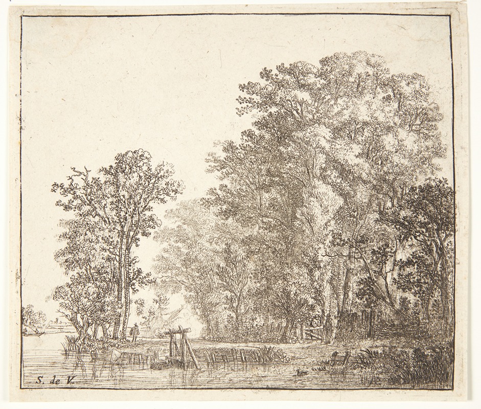 Simon de Vlieger - Træer ved en kanal