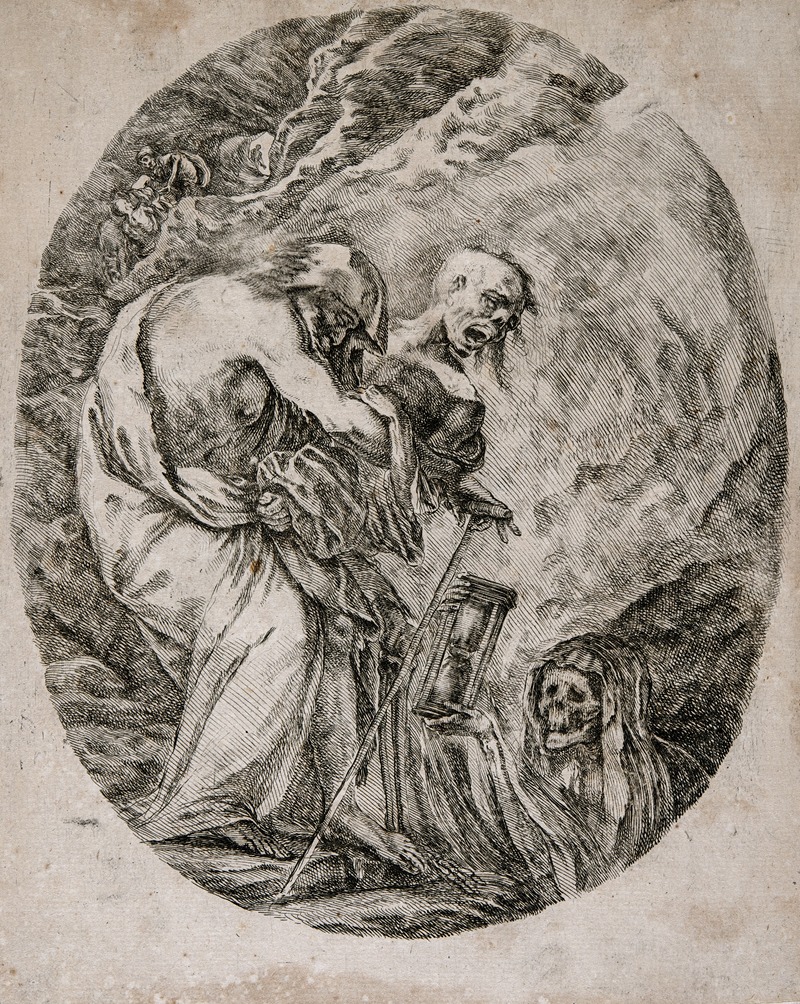 Stefano Della Bella - Death Carrying an Old Man into a Grave