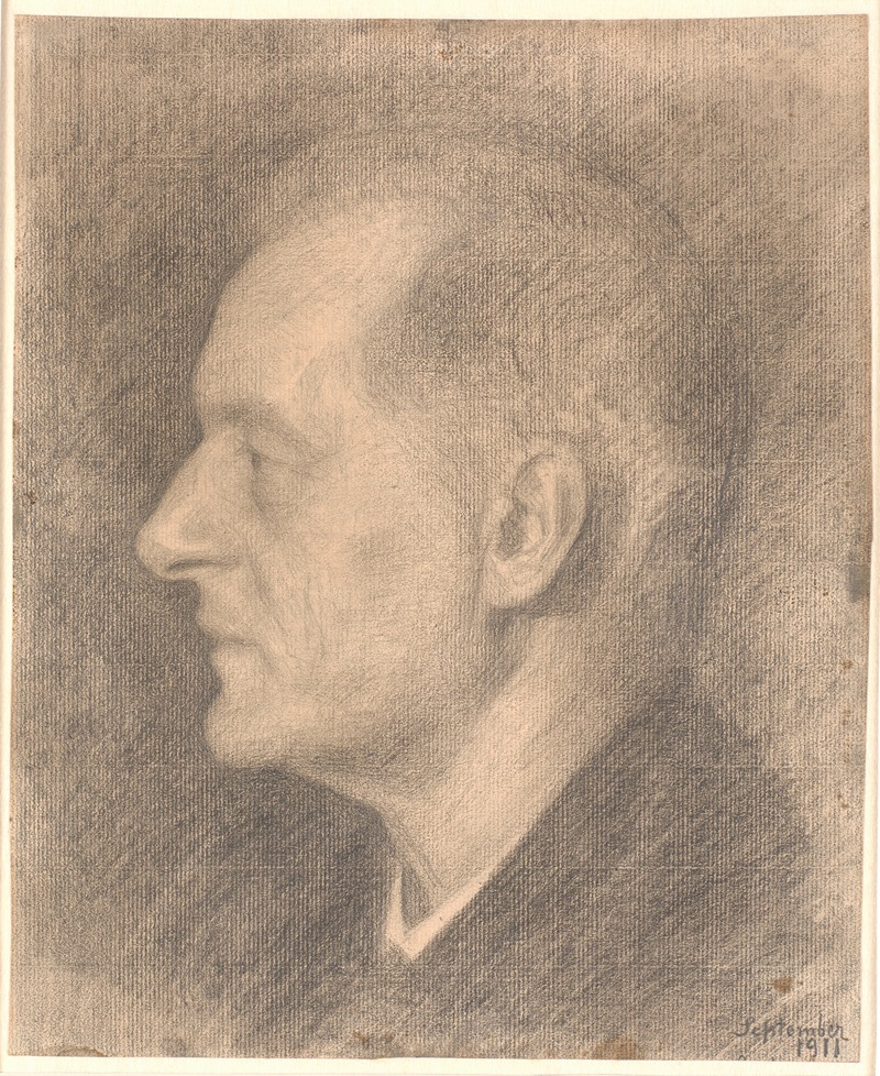 Vilhelm Hammershøi - Portræt af Alfred Bramsen, profil mv