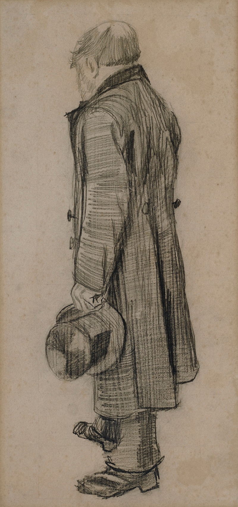 Vincent van Gogh - Weesman met een hoge hoed in zijn linkerhand