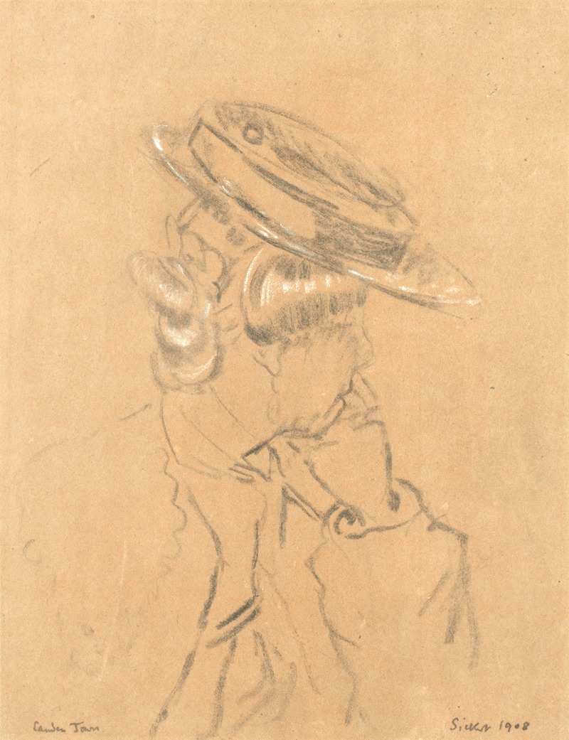 Walter Richard Sickert - Study of a Girl in a Straw Boater