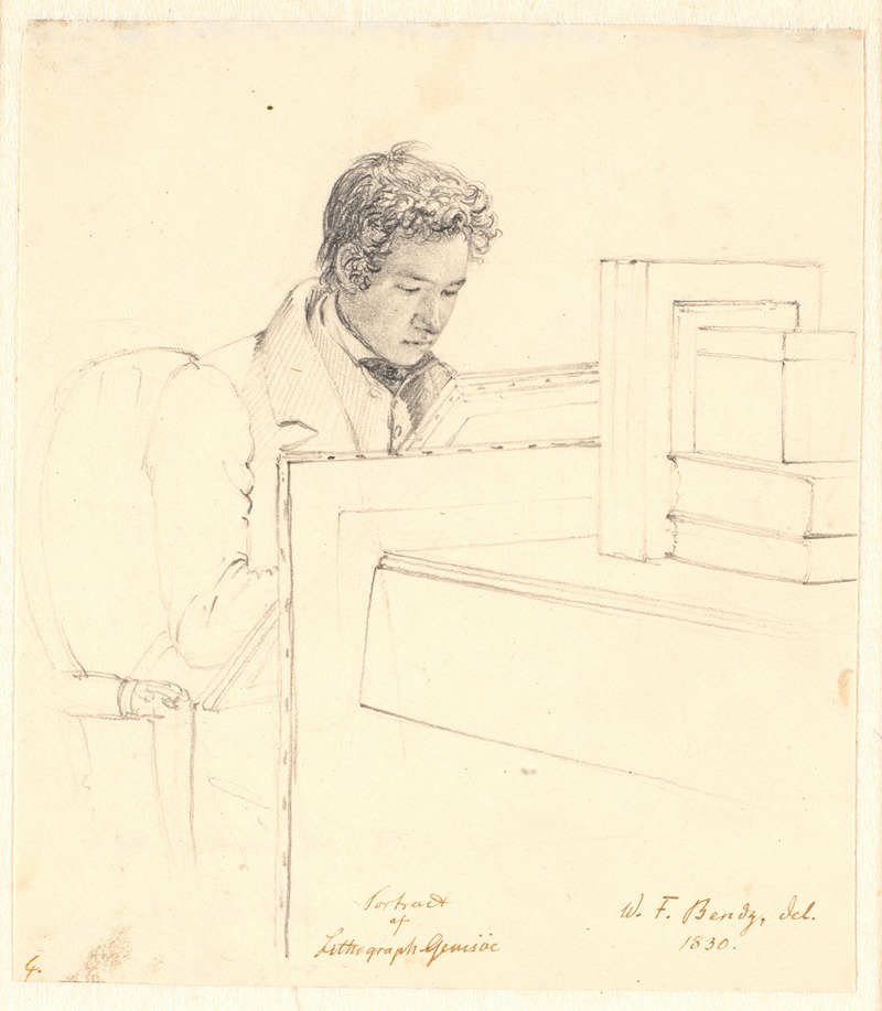 Wilhelm Bendz - Portræt af litografen Peter Gemzøe