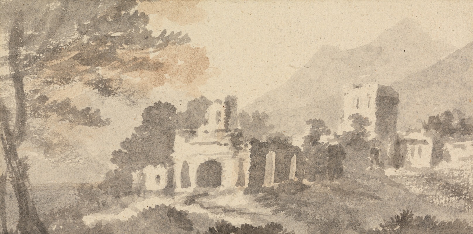 William Taverner - Italian Landscape with Ruined Castle