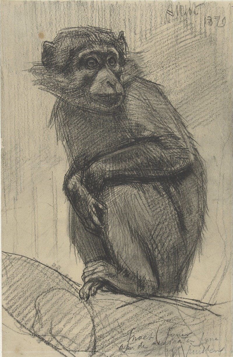 August Allebé - Monkey on a Branch
