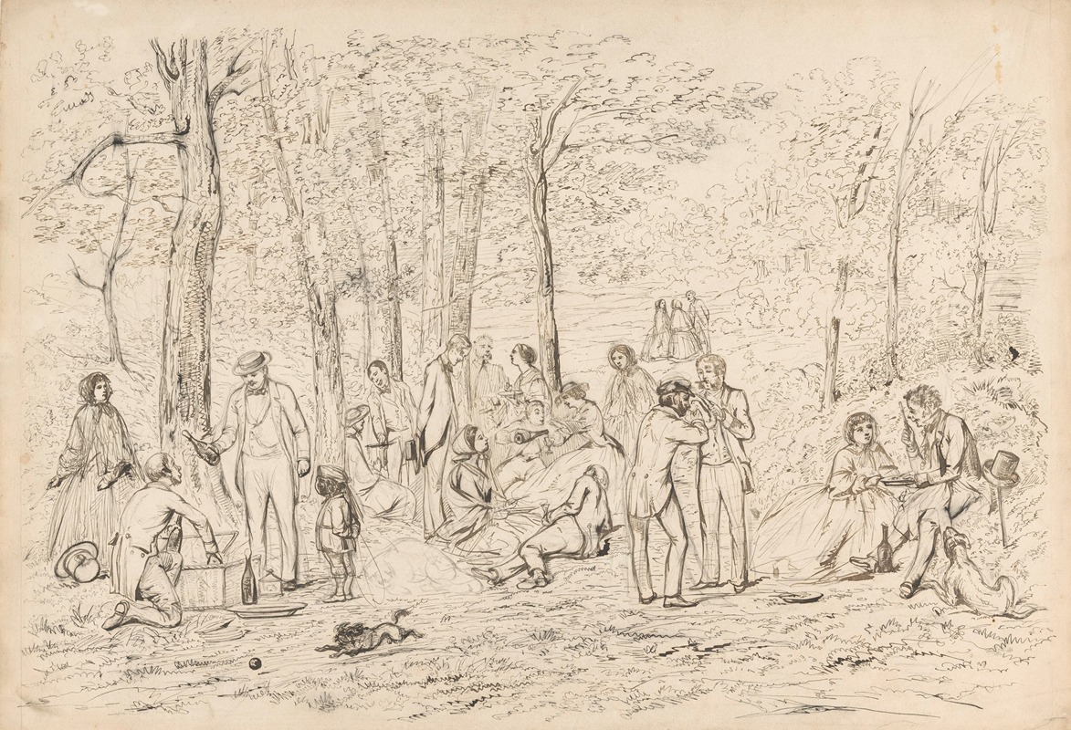 August Allebé - Picknick in het bos