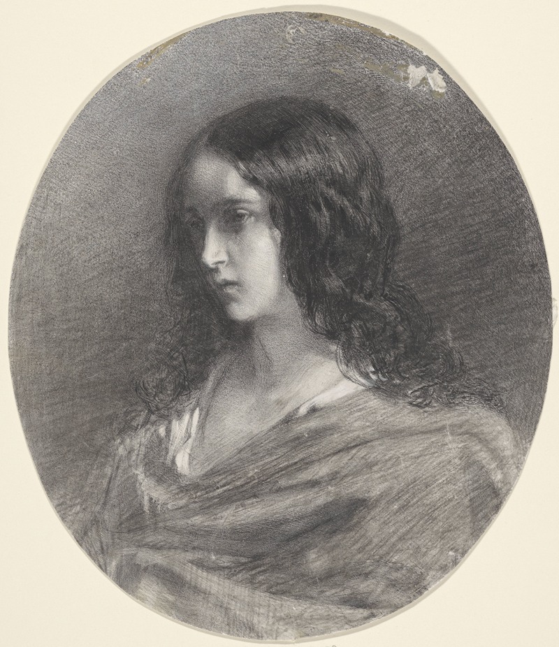 August Allebé - Portret van een onbekend meisje
