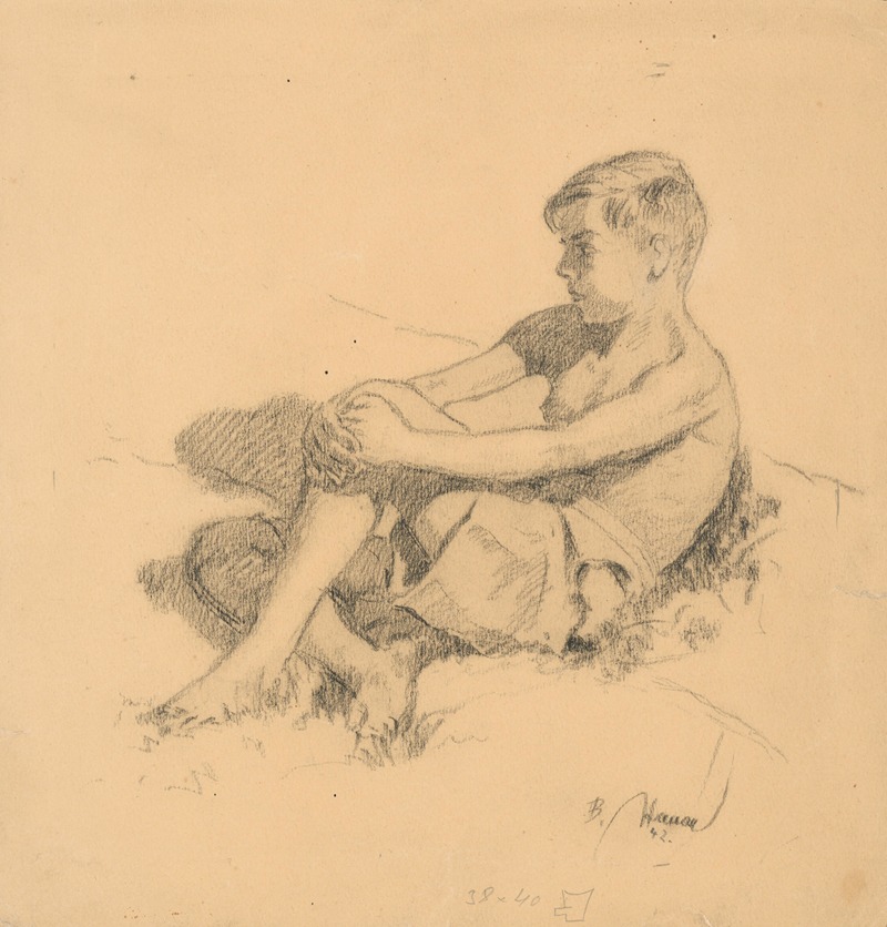 Bohumil Hanák - Study of a Seated Boy