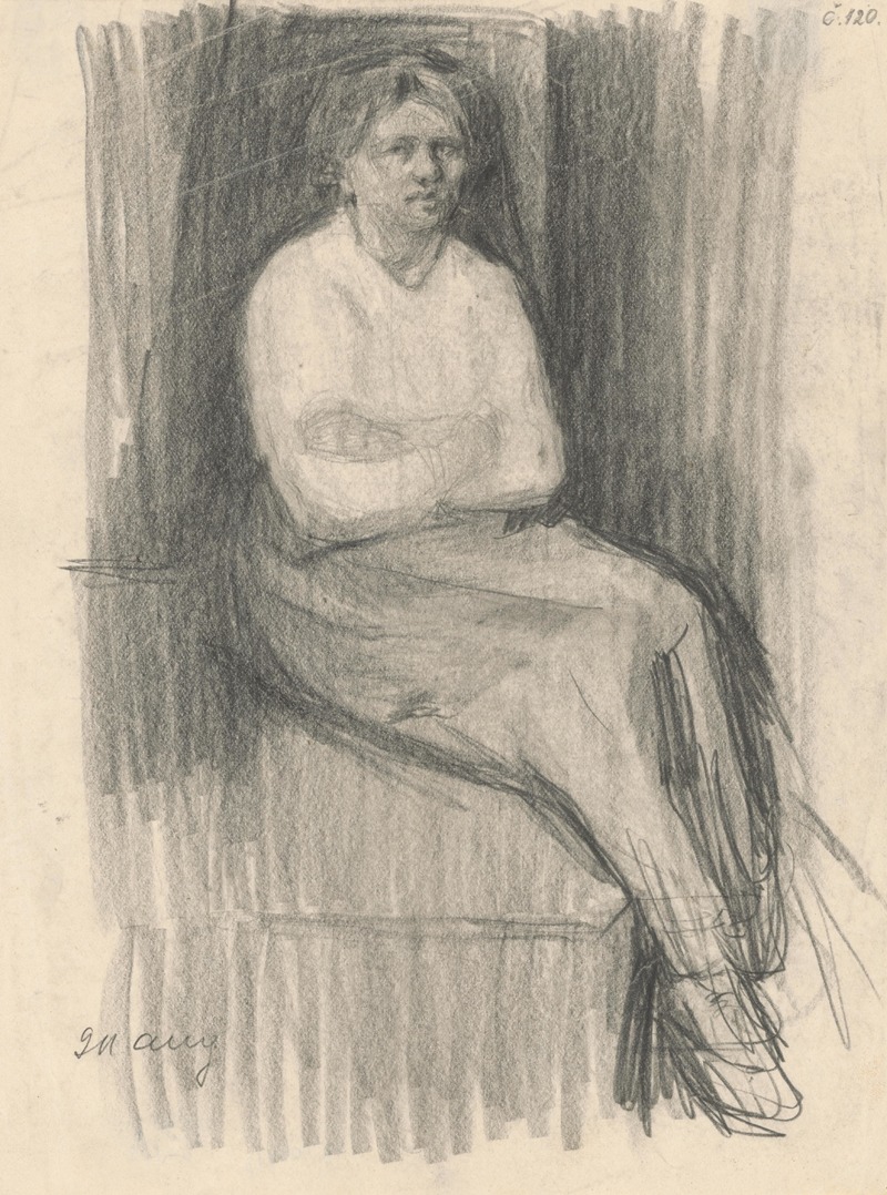 Eduard Putra - Study of a Seated Woman with Crossed Arms