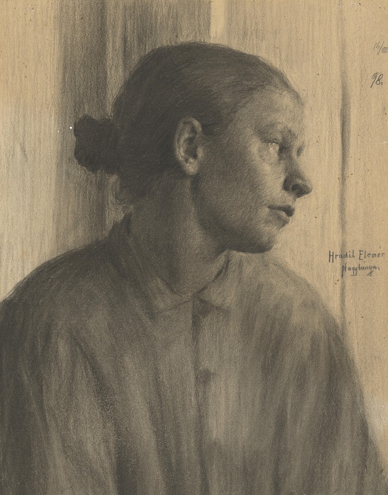 Elemír Halász-Hradil - Study of a Woman’s Head in Profile