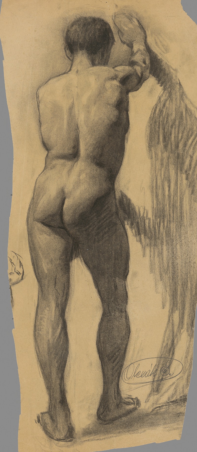 Emil Alexay-Olexák - Study of a Man Leaning on a Wall