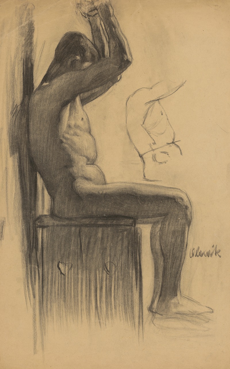 Emil Alexay-Olexák - Study of a Man Seated on a Chair