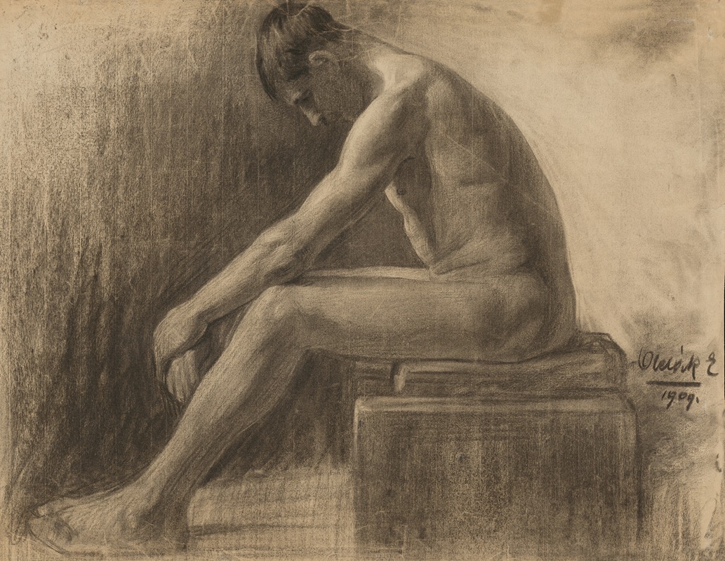 Emil Alexay-Olexák - Study of a Seated Man