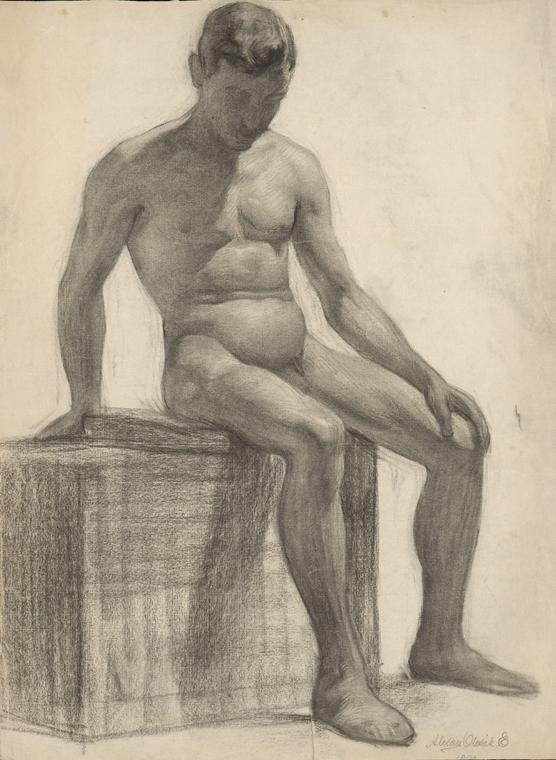 Emil Alexay-Olexák - Study of a Seated Man