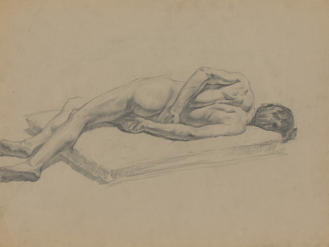 Emil Alexay-Olexák - Study of Reclining Male Nude