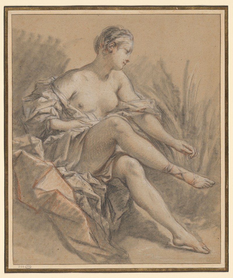 François Boucher - Study for the Figure of Diana ca. 1743-45