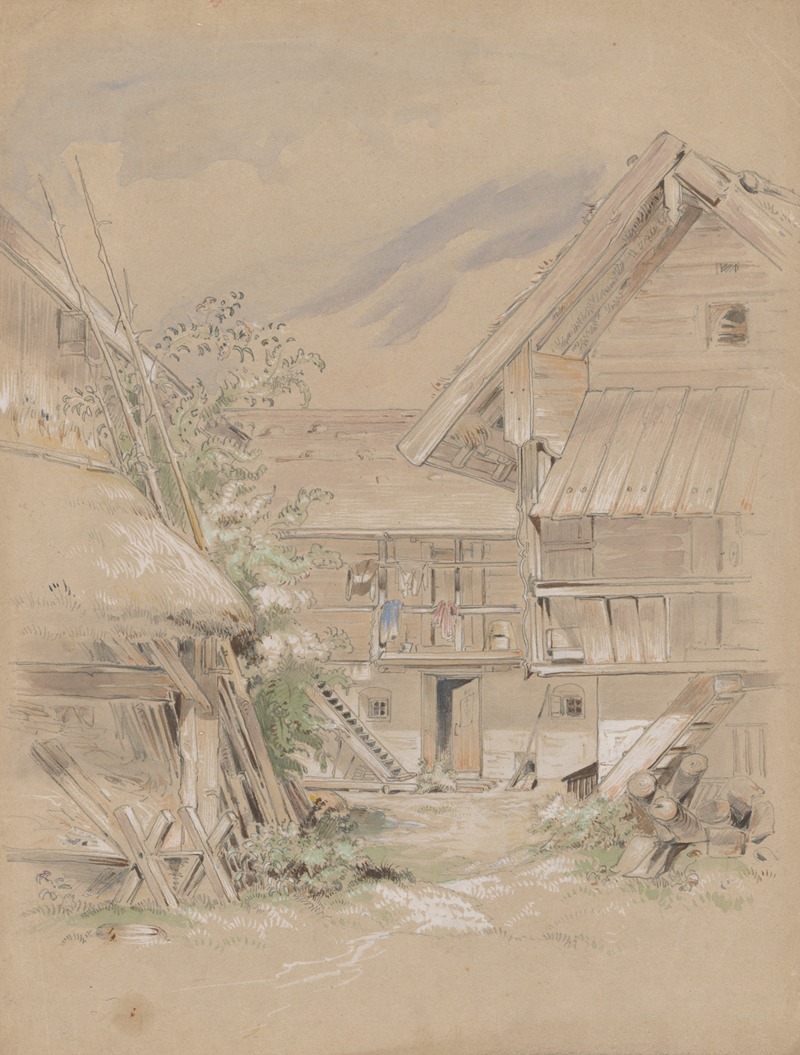 Friedrich Carl von Scheidlin - Corner of a Village Yard