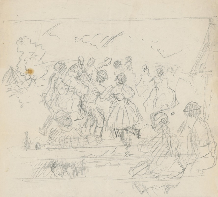 Gustáv Mallý - Sketch of Dancing Group