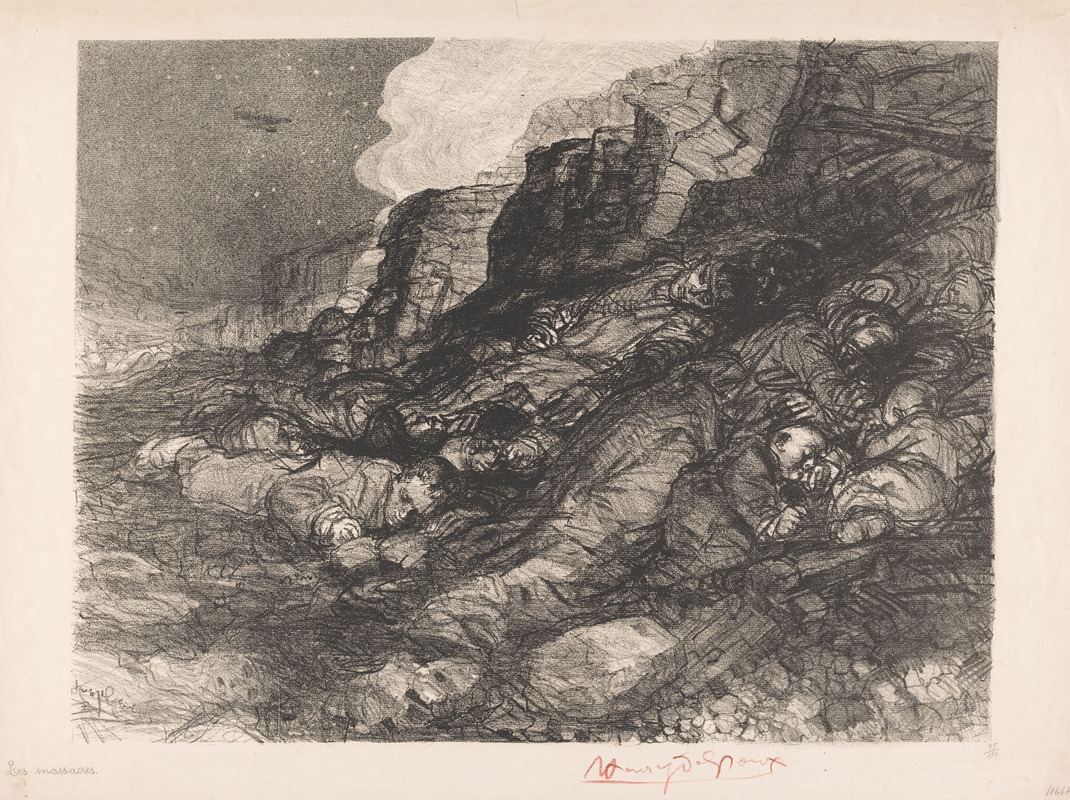 Henri de Groux - Oorlogsslachtoffers liggend op een helling