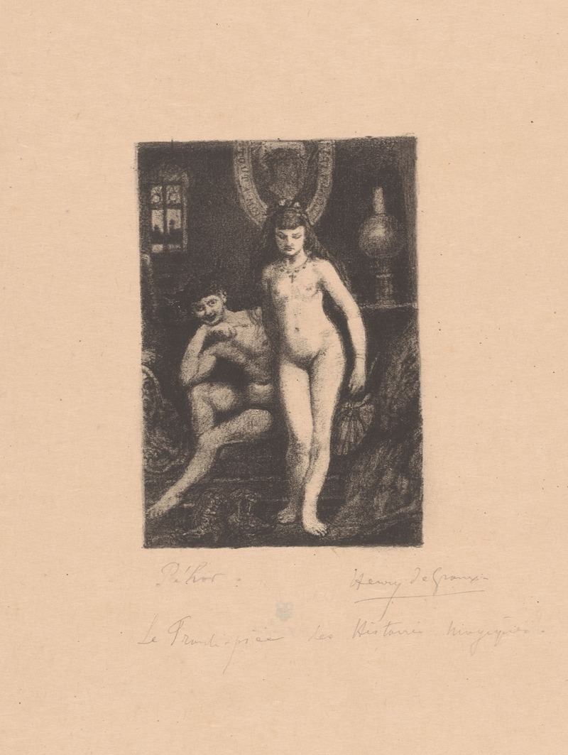 Henri de Groux - Staande naakte vrouw en zittende naakte man